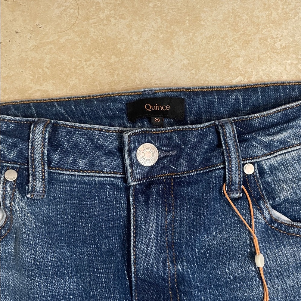Quince Bella Stretch Relaxed Straight Jeans Atlantic Blue - Picture 7 of 11